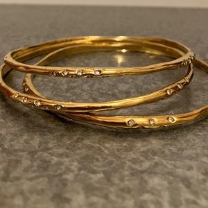 Stella & Dot Gold Plated and Crystal Bangles